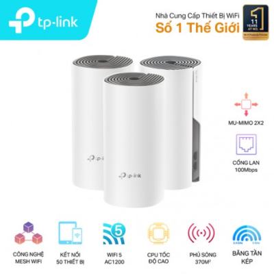 Bộ phát WiFi Mesh TP-Link Deco E4 (3 Packs) AC1200