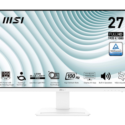 Màn hình 27inch MSI PRO MP273AW Trắng (27Inch/ Full HD/ 1ms/ 100HZ/ 250cd/m2/ IPS/ Loa)