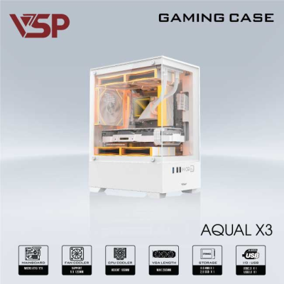 VỎ CASE MÁY TÍNH AQUAL X3 TRẮNG