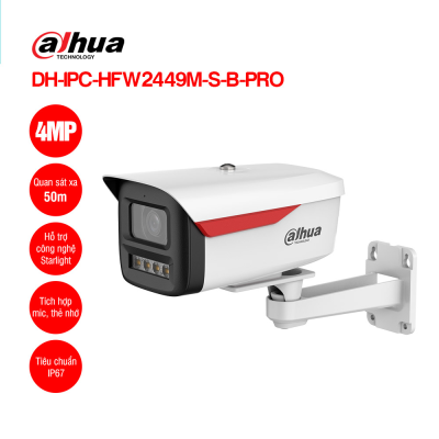	CAMERA DH-IPC-HFW2449M-S-B-PRO, 4MP, phụ kiện