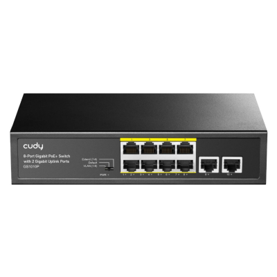 Thiết bị chuyển mạch (SWITCH) CUDY 8-Port 10/100M PoE+ Switch with 2 Uplink Ports 120W (FS1010P)