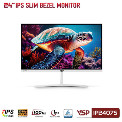Màn hình VSP 24 inch IP2407S (Full HD/ IPS/ 100Hz/ 1MS)- HDMI/ VGA - TRẮNG