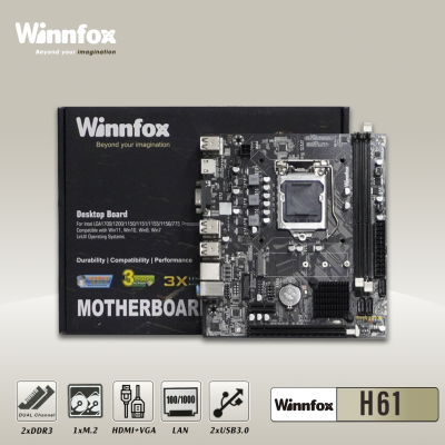 Bo mạch chính máy tính Main Winnfox H61 (HDMI, VGA, SSD-M.2) -LGA 1155