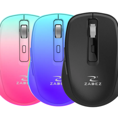 Chuột Zadez không dây M-382Z MÀU TÍM - HỒNG - ĐEN ( Bluetooth  và Wireless , sạc pin)
