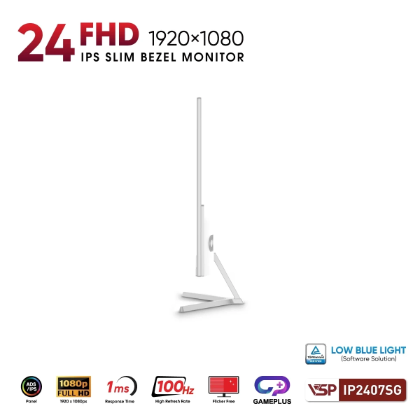 Màn hình VSP IP2407SG (23.8inch / IPS / FHD / 100Hz / 1ms / FreeSync) TRẮNG