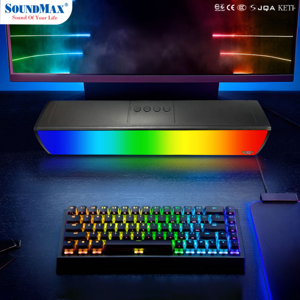 Loa SoundMax SB203F/ 2.0 ( Bluetooth, USB, thẻ nhớ TF )