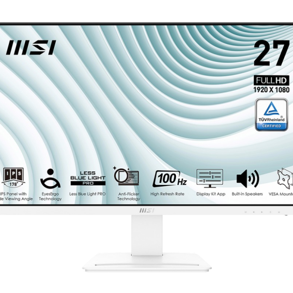 Màn hình 27inch MSI PRO MP273AW Trắng (27Inch/ Full HD/ 1ms/ 100HZ/ 250cd/m2/ IPS/ Loa)