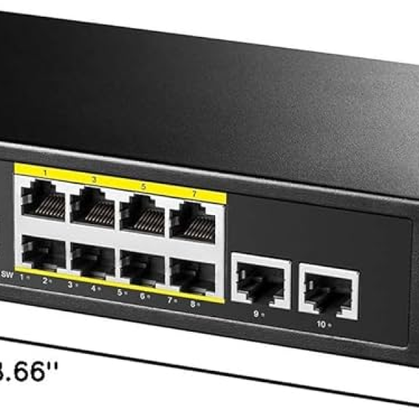 Thiết bị chuyển mạch (SWITCH) CUDY 8-Port 10/100M PoE+ Switch with 2 Uplink Ports 120W (FS1010P)