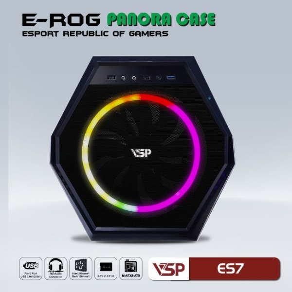 Case Esport Gaming ES7 Black