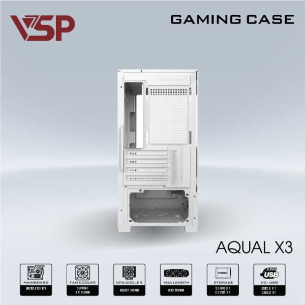 VỎ CASE MÁY TÍNH AQUAL X3 TRẮNG
