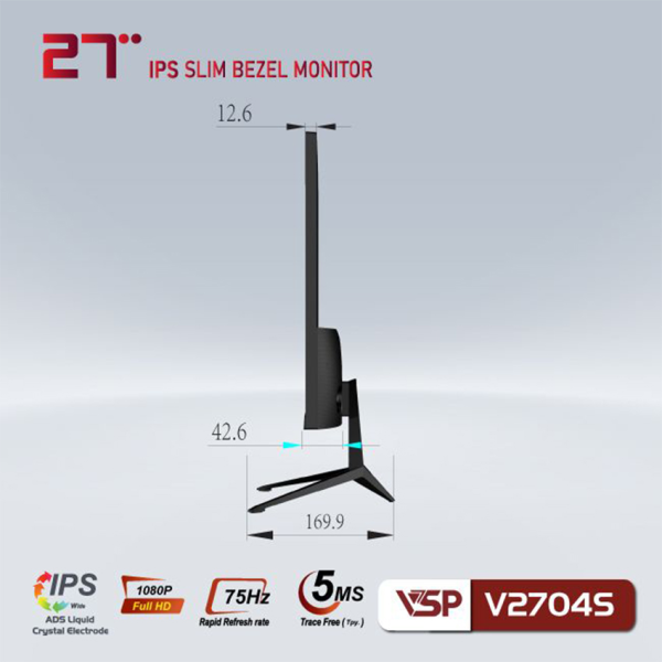 Màn hình máy tính 27inch VSP V2704S FHD/ IPS/ 75HZ ( HDMI, VGA ) 