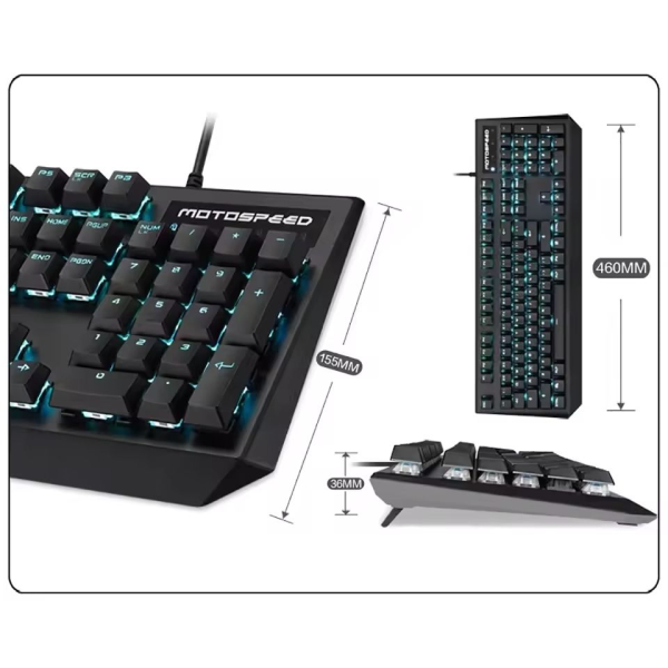 Bàn phím cơ MOTOSPEED CK95 Brown Switch Đen/Black