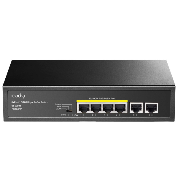 Thiết bị chuyển mạch (SWITCH) CUDY 6-Port 10/100M PoE+ Switch 60W (FS1006P)
