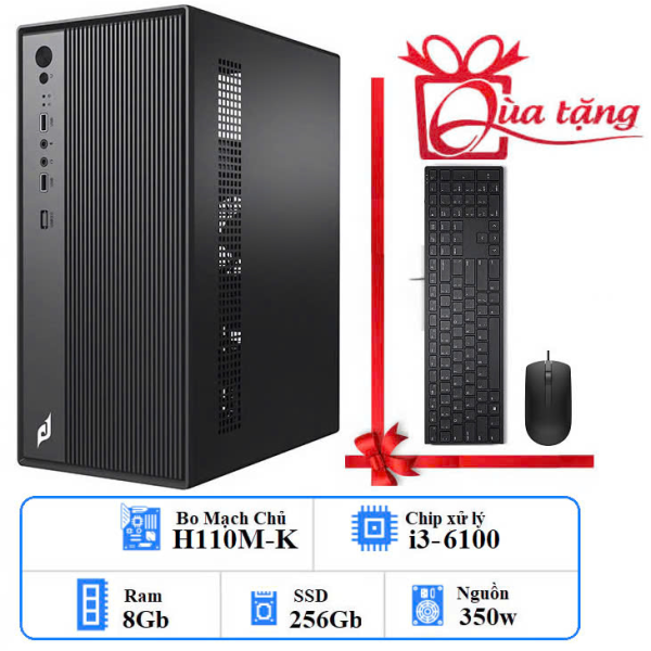 PC VĂN PHÒNG I3 -THẾ HỆ 6: H110/ i3-6100/ RAM 8GB/ SSD 256GB/ 350W