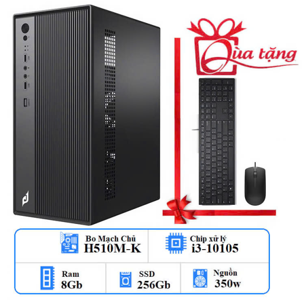 PC VĂN PHÒNG I3 -THẾ HỆ 10: H510/ i3-10105/ RAM 8GB/ SSD 256GB/ 350W