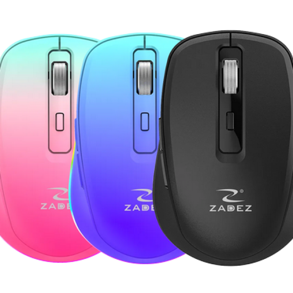 Chuột Zadez không dây M-382Z MÀU TÍM - HỒNG - ĐEN ( Bluetooth  và Wireless , sạc pin)