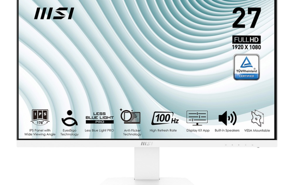 Màn hình 27inch MSI PRO MP273AW Trắng (27Inch/ Full HD/ 1ms/ 100HZ/ 250cd/m2/ IPS/ Loa)