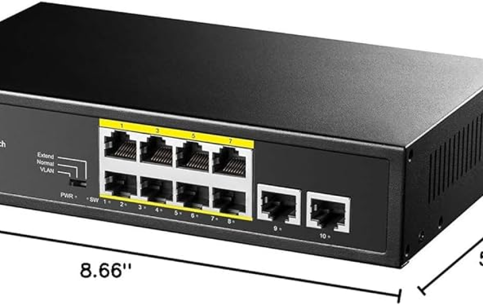 Thiết bị chuyển mạch (SWITCH) CUDY 8-Port 10/100M PoE+ Switch with 2 Uplink Ports 120W (FS1010P)