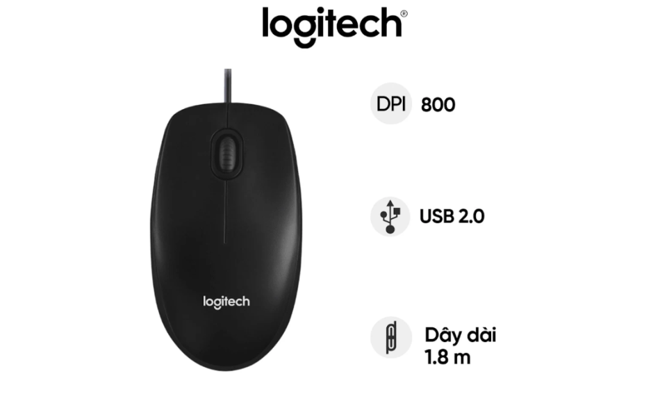 Chuột máy tính văn phòng Logitech B100