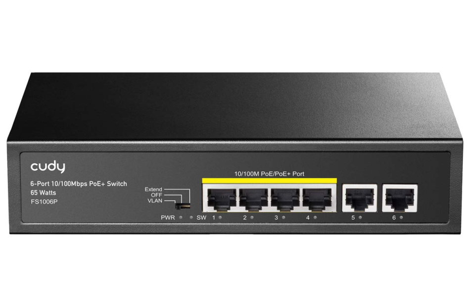 Thiết bị chuyển mạch (SWITCH) CUDY 6-Port 10/100M PoE+ Switch 60W (FS1006P)