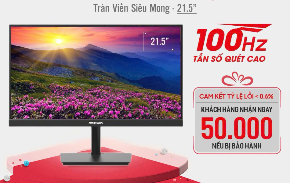 Màn hình máy tính 22 inch Hikvision DS-D5022F2-1V2 100Hz (21.45 inch/ Full HD/ VA/ 100Hz/ 5ms)